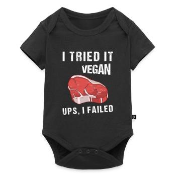 I Tried It Vegan Ups I Failed Veganer Vegetarier - Baby Premium Kurzarmbody - Schwarz - Vorne