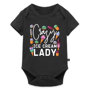 Crème glacée Fille Cône Popsicle Crazy - Body à manches courtes Premium Bébé - noir - Devant