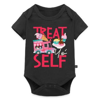 Cône de crème glacée Treat Yo' Self - Body à manches courtes Premium Bébé - noir - Devant