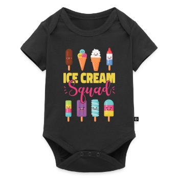Ice Cream Team Cone Popsicle Ice - Baby Premium Kurzarmbody - Schwarz - Vorne