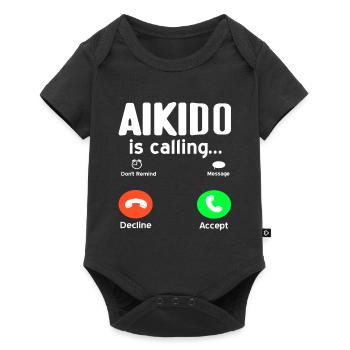L’Aïkido appelle drôle le T-Shirt d’Aïkido Présent - Body à manches courtes Premium Bébé - noir - Devant