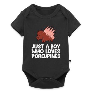 Juste un garçon qui aime les porcs-épics - Body à manches courtes Premium Bébé - noir - Devant