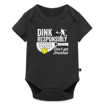 Dink de manière responsable ne s’amuse pas à faire du paddleball - Body à manches courtes Premium Bébé - noir - Devant