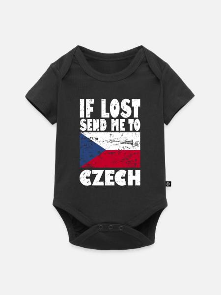Tschechien Flagge Spruch - Baby Premium Kurzarmbody - Schwarz