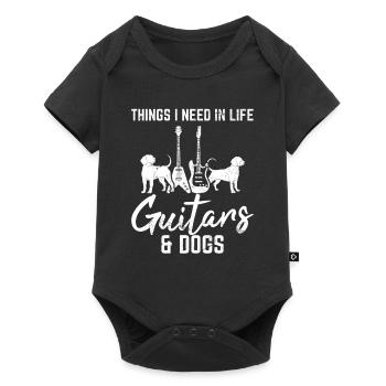 Choses dont j’ai besoin dans la vie Guitares et chiens Drôle Guita - Body à manches courtes Premium Bébé - noir - Devant