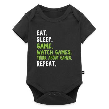 Eat Sleep Game Watch Jeux Pensez aux jeux drôles - Body à manches courtes Premium Bébé - noir - Devant