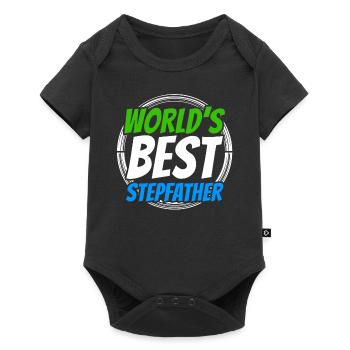 Der Beste Stiefvater Der Welt Stepdad Stiefpapa - Baby Premium Kurzarmbody - Schwarz - Vorne