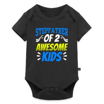 Stepfather Of Two Great Kids Stepdad - Baby Premium short-sleeve bodysuit - black - Front