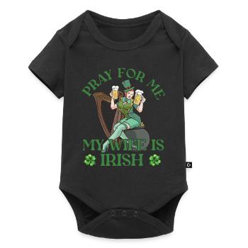 Priez pour moi Ma femme est irlandaise Irlande Irlande - Body à manches courtes Premium Bébé - noir - Devant
