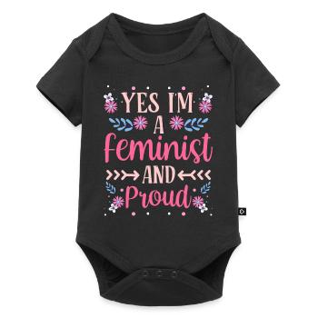 Ja Ich Bin Eine Feministin Und Stolz Darauf Frauen - Baby Premium Kurzarmbody - Schwarz - Vorne