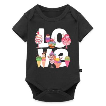Ice Cream Cone Popsicle Love - Baby Premium Kurzarmbody - Schwarz - Vorne