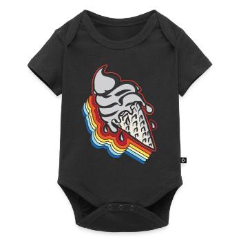 Ice Cream Retro Vintage Cone - Baby Premium Kurzarmbody - Schwarz - Vorne