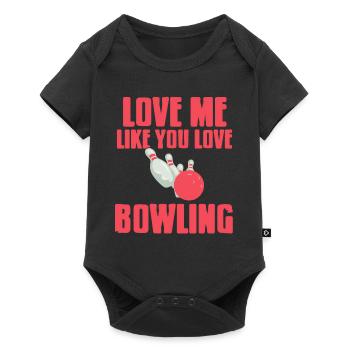 Aime-moi comme tu aimes Bowling Drôle T-Shirt - Body à manches courtes Premium Bébé - noir - Devant