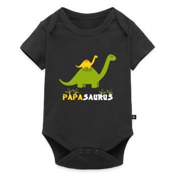 Papasaurus Funny Father Cool Father's Day Gift - Baby Premium short-sleeve bodysuit - black - Front