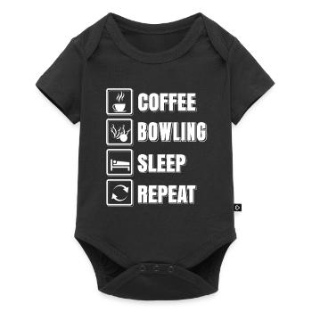 Coffee Bowling Sleep Repeat Funny Bowling Tea - Baby Premium short-sleeve bodysuit - black - Front
