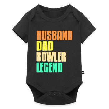 Mari Papa Bowler Legend Retro Bowling T-Shirt - Body à manches courtes Premium Bébé - noir - Devant