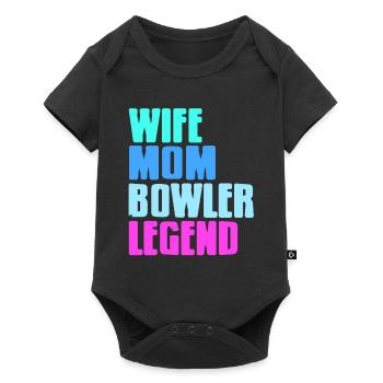 Femme Maman Bowler Legend Retro Bowling T-Shirt - Body à manches courtes Premium Bébé - noir - Devant