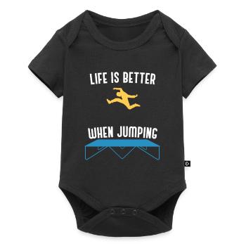Life With Jumping Trampoline Hobby Sports - Baby Premium short-sleeve bodysuit - black - Front