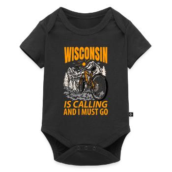 Wisconsin adventurous gift - Baby Premium short-sleeve bodysuit - black - Front