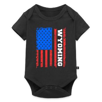 Wyoming Usa flag gift - Baby Premium short-sleeve bodysuit - black - Front