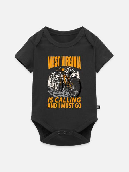 Reisendes West Virginia geschenk - Baby Premium Kurzarmbody - Schwarz