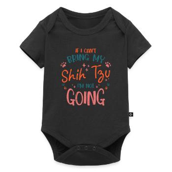 Si je ne peux pas apporter mon shih tzu je n’y vais pas - chien - Body à manches courtes Premium Bébé - noir - Devant