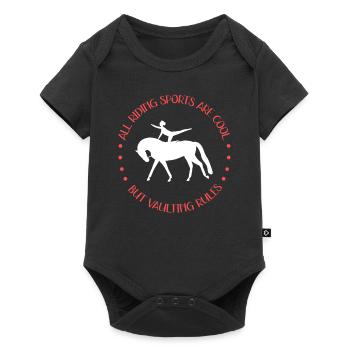 Voltigieren Pferdesport | Voltigierer Geschenk - Baby Premium Kurzarmbody - Schwarz - Vorne