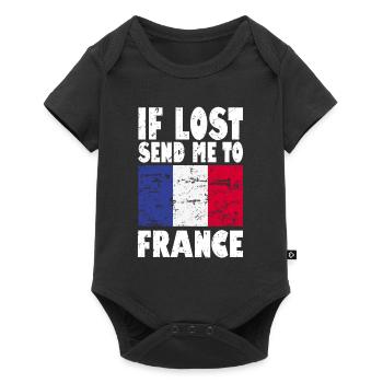 Slogan du drapeau de la France - Body à manches courtes Premium Bébé - noir - Devant