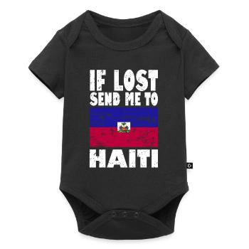 Slogan du drapeau d’Haïti - Body à manches courtes Premium Bébé - noir - Devant