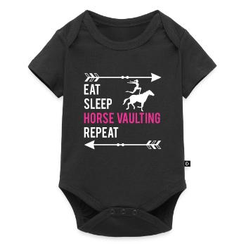Manger Dormir Cheval Voûte Répéter Voltagieren - Body à manches courtes Premium Bébé - noir - Devant