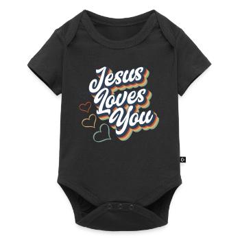 Jésus-Christ-Christ Religion Religieuse - Body à manches courtes Premium Bébé - noir - Devant