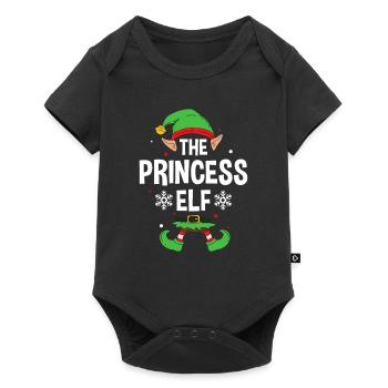 Elfe de cadeau de Noël de famille assorti de groupe - Body à manches courtes Premium Bébé - noir - Devant