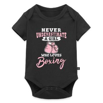 Never Underestimate A Girl Who Loves Boxing Woman - Baby Premium short-sleeve bodysuit - black - Front