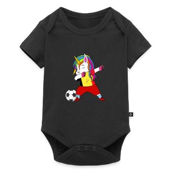 Cadeau à pois de football belge - Body à manches courtes Premium Bébé - noir - Devant