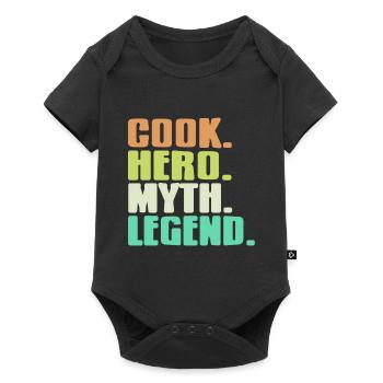 Cook. Hero. Myth. Legend Retro Cooking T-Shirt - Baby Premium short-sleeve bodysuit - black - Front