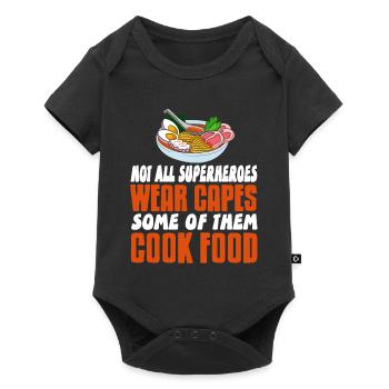 Tous les super-héros ne portent pas de capes certains cuisinent de la nourriture - Body à manches courtes Premium Bébé - noir - Devant