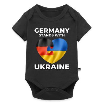 Germany supports Ukraine - Baby Premium short-sleeve bodysuit - black - Front