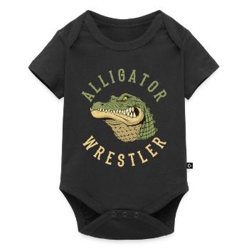 Crocodile Alligator Wrestling Reptile Cadeau - Body à manches courtes Premium Bébé - noir - Devant