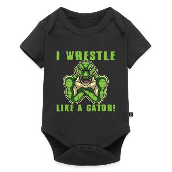 Crocodile Alligator Wrestling Reptile Cadeau - Body à manches courtes Premium Bébé - noir - Devant