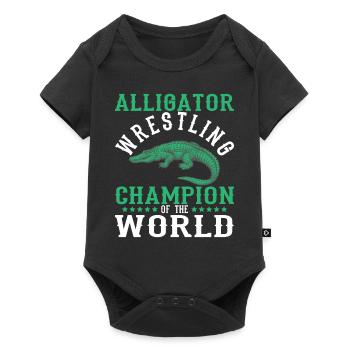 Crocodile Alligator Wrestling Reptile Cadeau - Body à manches courtes Premium Bébé - noir - Devant