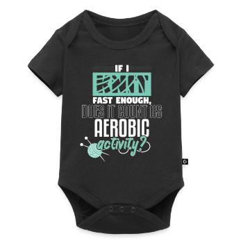 Knit Fast Enough Aerobic Activity Knitting - Baby Premium short-sleeve bodysuit - black - Front