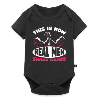 This Is How Real Men Shake Hands - Baby Premium short-sleeve bodysuit - black - Front