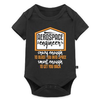 Aerospace Engineer Crazy Smart Enough - Baby Premium short-sleeve bodysuit - black - Front