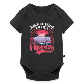 Juste une fille qui aime Hippo Hippo Hippo Hippo Hippo Hippo - Body à manches courtes Premium Bébé - noir - Devant