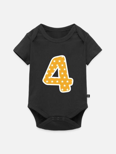 Vier - Baby Premium Kurzarmbody - Schwarz
