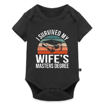 I Survived My Wife's Master Degree Graduation - Baby Premium short-sleeve bodysuit - black - Front
