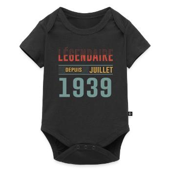 Légendaire Depuis Juillet 1939 Anniversaire Cadeau - Body à manches courtes Premium Bébé - noir - Devant