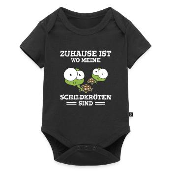Zuhause Ist Wo Meine Schildkröten Sind - Baby Premium Kurzarmbody - Schwarz - Vorne