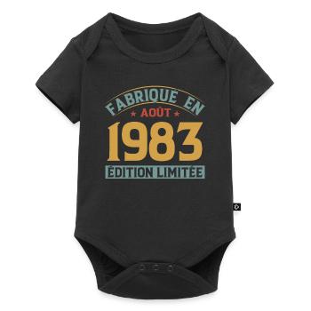 Né en août 1983 - Body à manches courtes Premium Bébé - noir - Devant