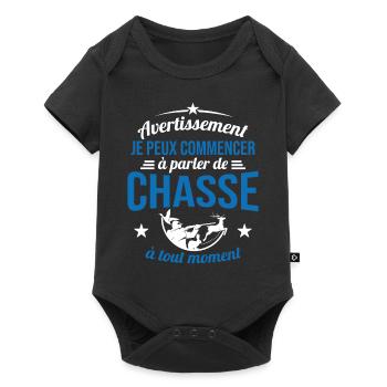 Parler De Chasse à Tout Moment Cadeau Chasseur - Body à manches courtes Premium Bébé - noir - Devant